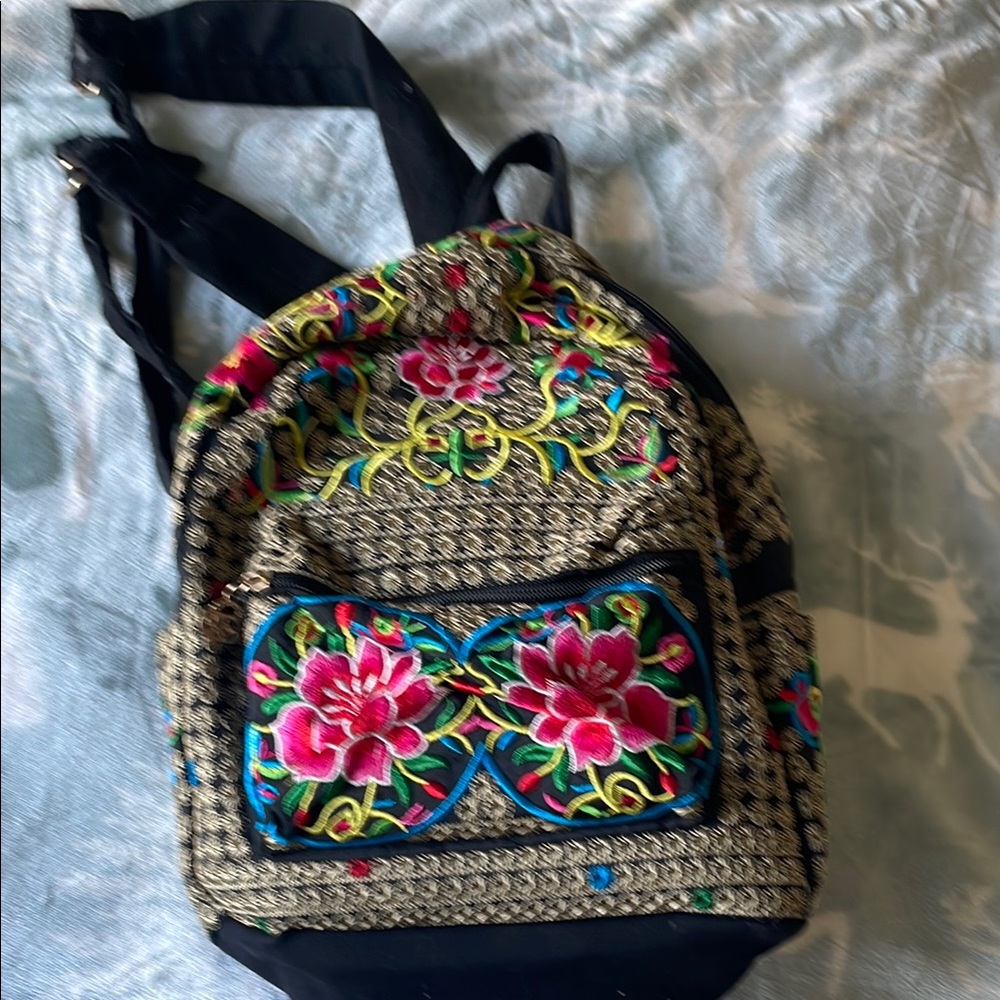 Colorful Embroidered Backpack